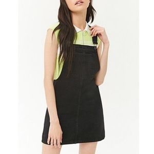 Forever 21 Black Denim Overall Dress